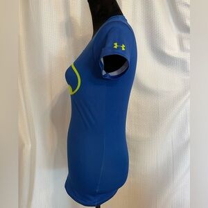 Under Armour blue Batman DC Comics graphic activewear shirt size XS